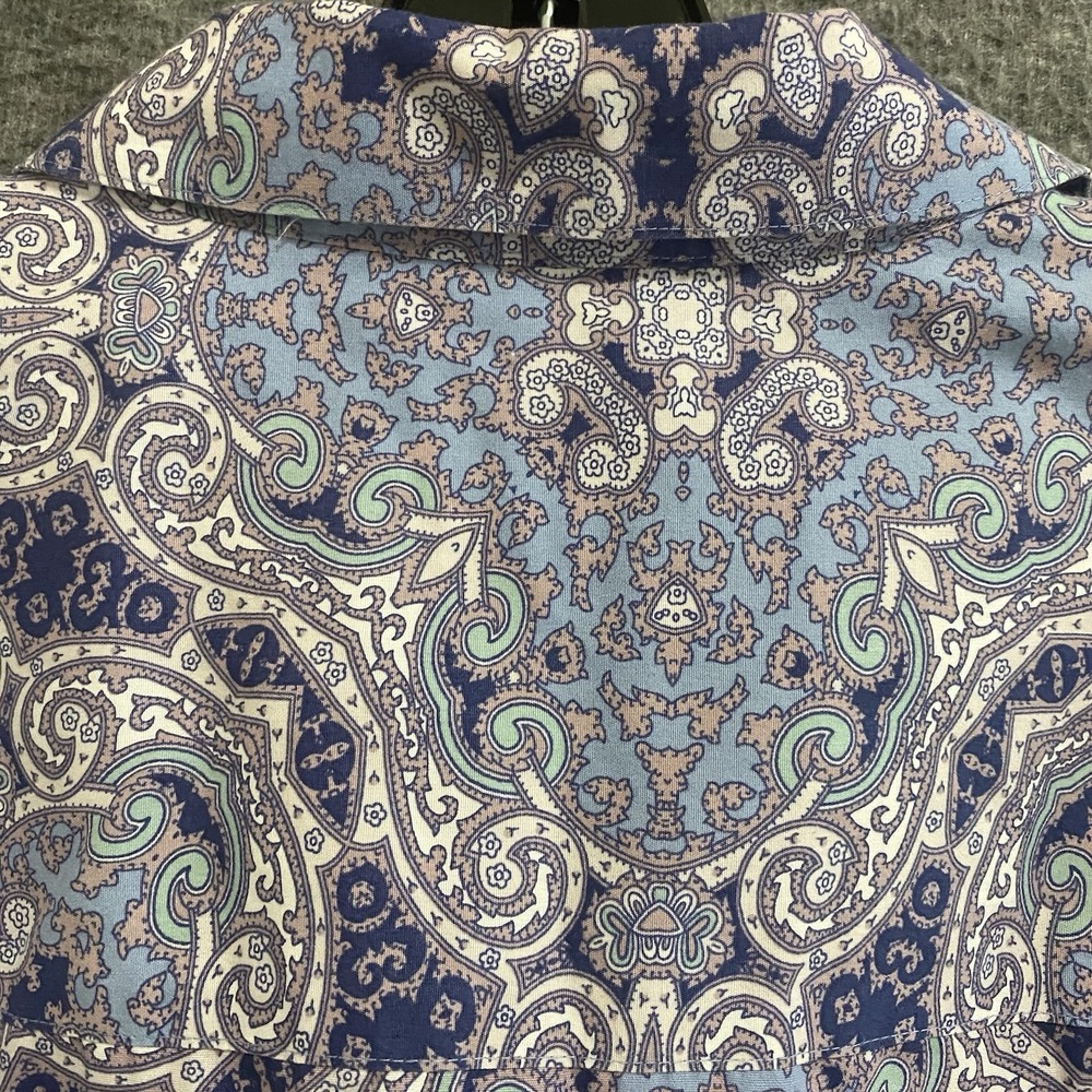 Chicos No Iron Caroline Shirt Womens 2 Large Purple Paisley‎ Artsy Button Up Top - Picture 5 of 9